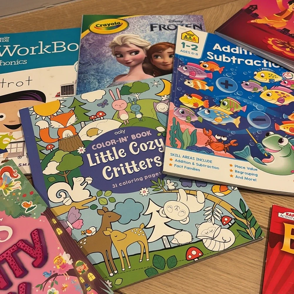 Kids Activity Coloring Workbook Bundle Frozen Highlights Puzzles Spanish 20+ Boo